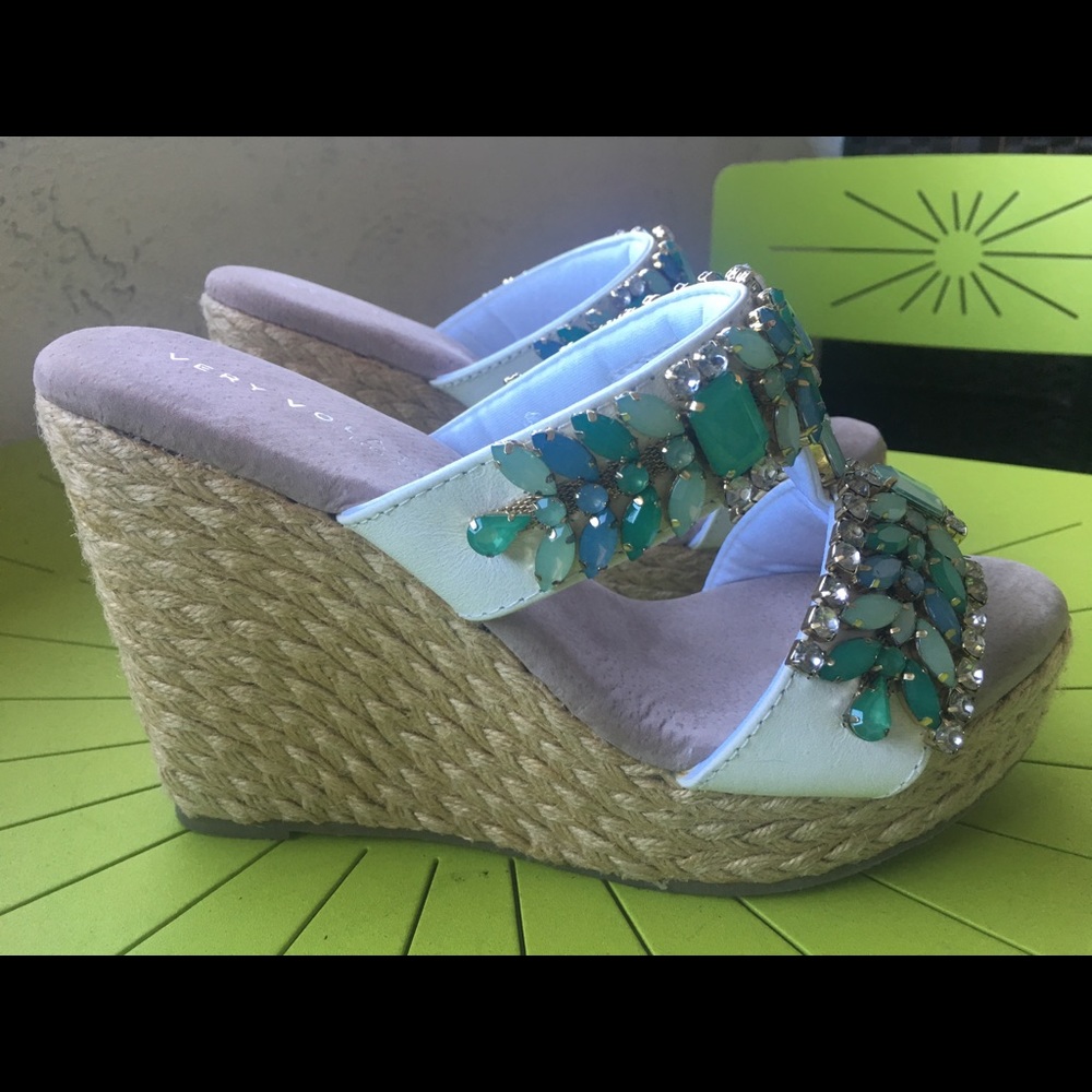 New in Box Very Volatile Jeweled Platform Sandals